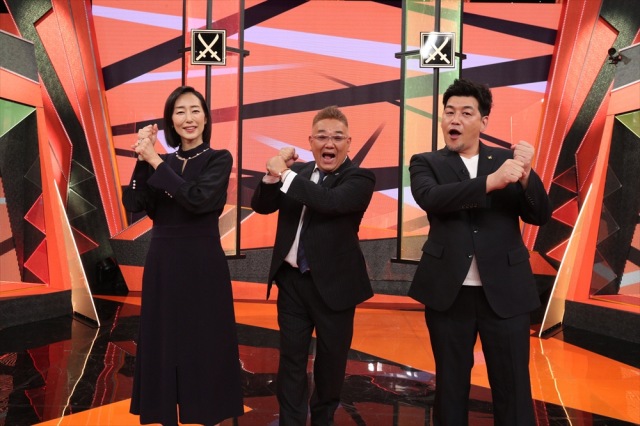 11月3日放送、『お笑い二刀流 MUSASHI』サンドウィッチマンとともに特別MCとして女優の木村多江が出演 (C)テレビ朝日