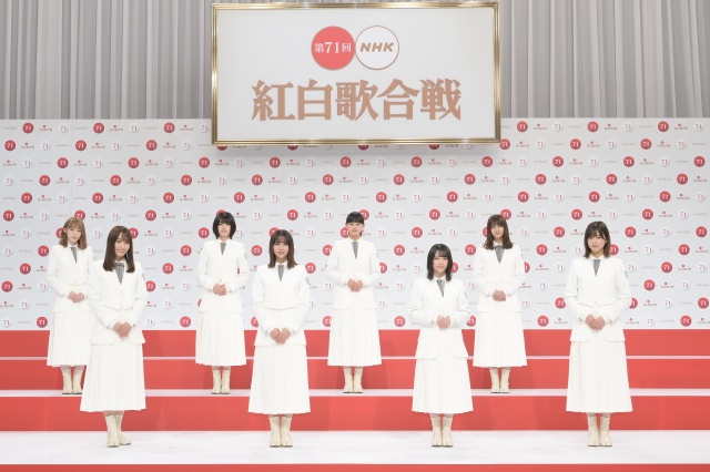 NHK『第71回紅白歌合戦』出場者会見に出席した櫻坂46(C)NHK