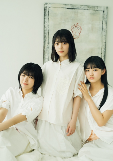 『週刊プレイボーイ』3&4号に登場する櫻坂46(左から)藤吉夏鈴、森田ひかる、山崎天(C)YOROKOBI/週刊プレイボーイ