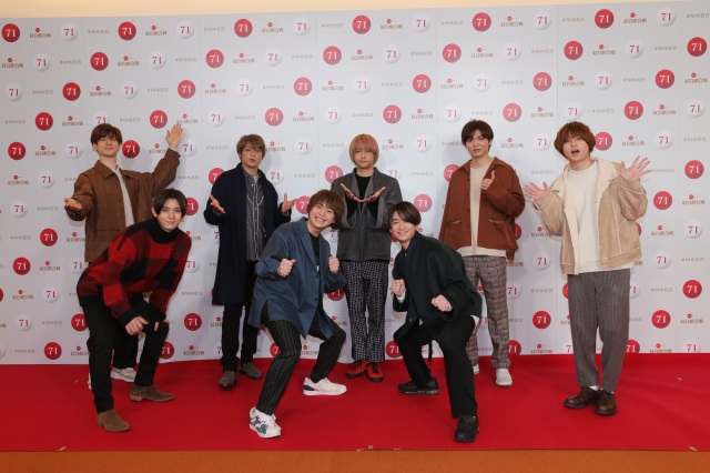 『第71回紅白歌合戦』のリハーサルに参加したHey! Say! JUMP(前列左から)山田涼介、有岡大貴、知念侑李、伊野尾慧、(後列左から)中島裕翔、高木雄也、八乙女光、薮宏太(C)NHK