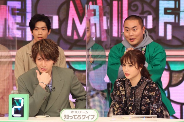 6日放送『クイズ!ドレミファドン!冬ドラマ豪華俳優陣が激突!新春SP』木10チーム(前列左から)大倉忠義、広瀬アリス(後列左から)松下洸平、岡部大 (C)フジテレビ