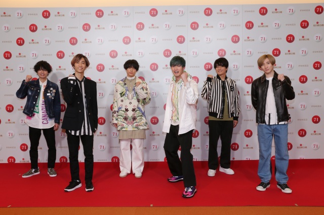 『第71回紅白歌合戦』のリハーサルに参加したSixTONES(左から)高地優吾、田中樹、松村北斗、ジェシー、森本慎太郎、京本大我(C)NHK