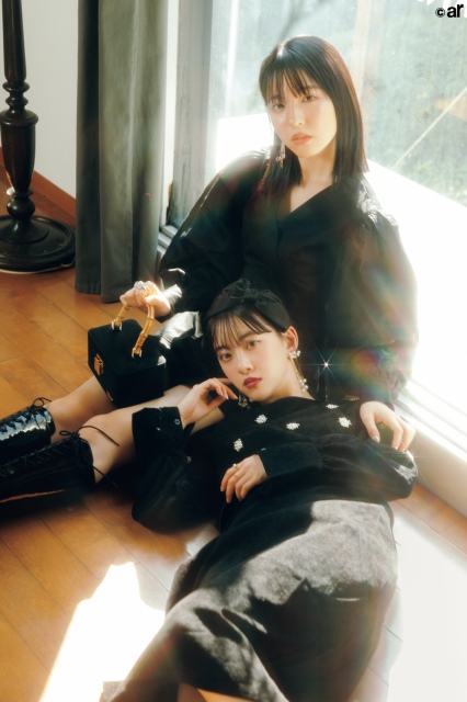 『ar』2月号に登場する乃木坂46(上から)早川聖来、堀未央奈
