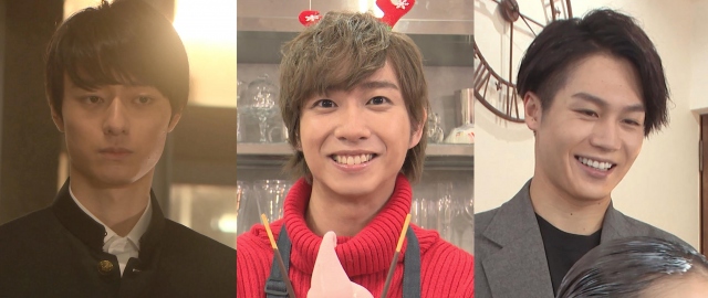 11日放送『痛快TVスカッとジャパン 今年話題の人が新悪役SP』に出演するジャニーズJr.のHiHi Jets・作間龍斗、Travis Japanの中村海人、松田元太 (C)フジテレビ