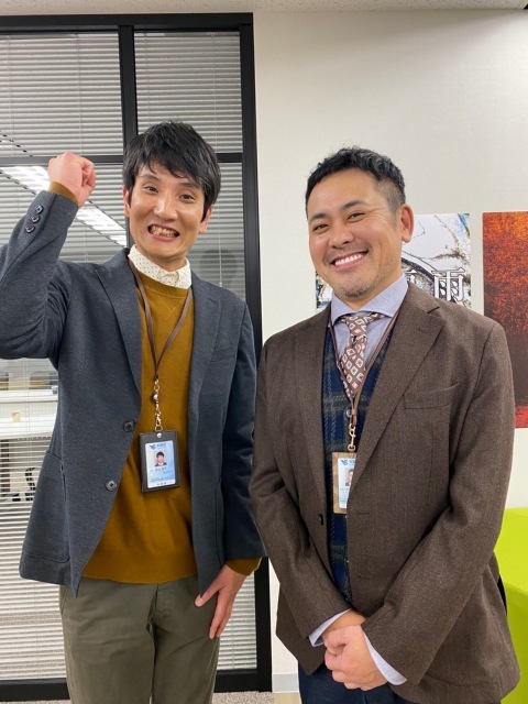 『しゃべくり007』で行われた『ウチの娘は、彼氏が出来ない!!』出演者オーディションで決定し緊張のクランクインを果たしたソラシド本坊(左)と有田哲平(右) (C)日本テレビ