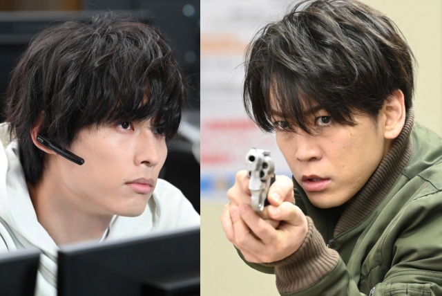 『レッドアイズ 監視捜査班』に出演する(左から)松村北斗、亀梨和也(C)日本テレビ