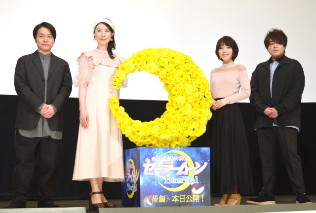 劇場版『美少女戦士セーラームーンEternal』《後編》公開記念舞台あいさつに登壇した(左から)野島健児、三石琴乃、福圓美里、松岡禎丞 (C)ORICON NewS inc.