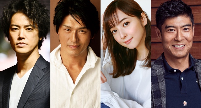 舞台『醉いどれ天使』に出演する(左から)桐谷健太、高橋克典、佐々木希、高嶋政宏