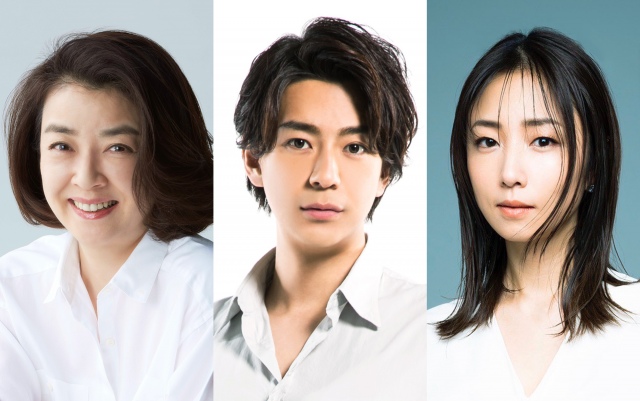 『あのときキスしておけば』に出演する(左から)岸本加世子、三浦翔平、MEGUMI (C)テレビ朝日