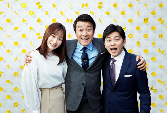 『スッキリ』がリニューアル MCを務める岩田絵里奈アナ、加藤浩次、森圭介アナ (C)日本テレビ