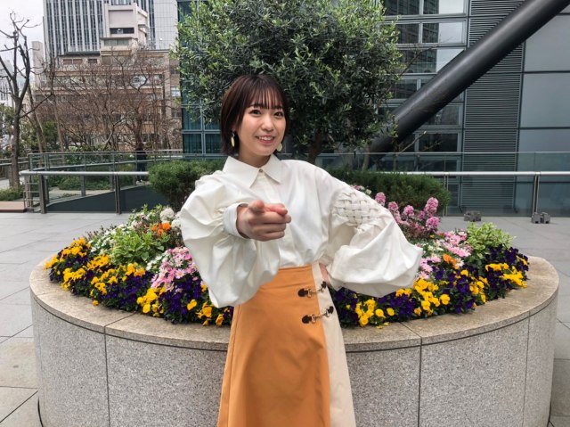 『ズームイン!!サタデー』月替りお天気キャスターとして4月を担当する斉藤朱夏 (C)日本テレビ