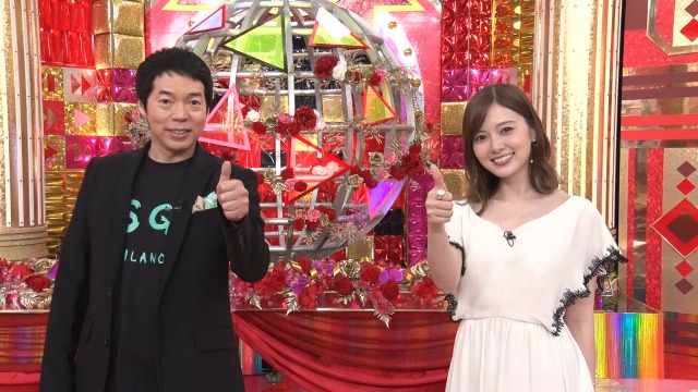 『世界で急上昇!オニ推し動画ベスト50~SNSでバズってる50本をランク付けしちゃいましたSP~』でゴールデン初MCを務める白石麻衣(右)と今田耕司 (C)テレビ朝日