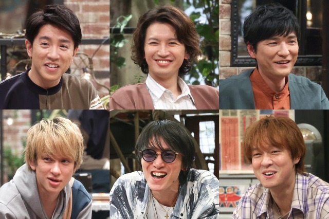 26日放送『関ジャニ∞クロニクルF』に出演する(上段左から)村上信五、大倉忠義、森山直太朗(下段左から)横山裕、安田章大、丸山隆平 (C)フジテレビ
