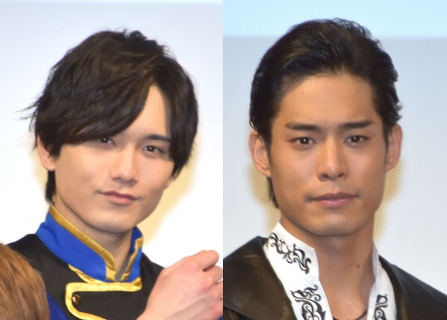 『魔進戦隊キラメイジャーVSリュウソウジャー』の公開直前舞台あいさつに参加した(左から)水石亜飛夢、岸田タツヤ(C)ORICON NewS inc.