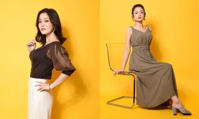 HEART CLOSETの「シフォンパフスリーブカットソー」「マキシワンピース」