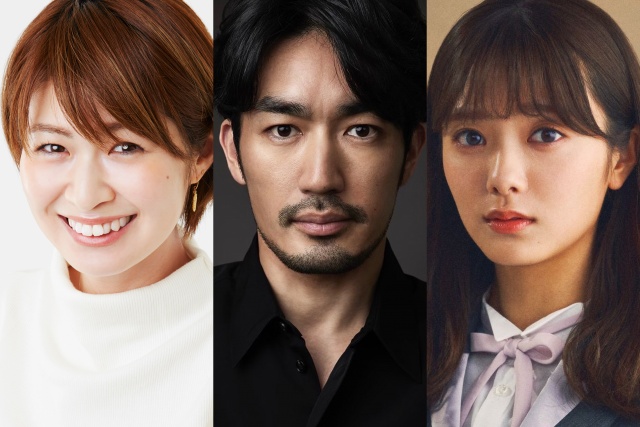 ライブ配信に出演する(左から)木村沙織、大谷亮平、田村保乃(櫻坂46)