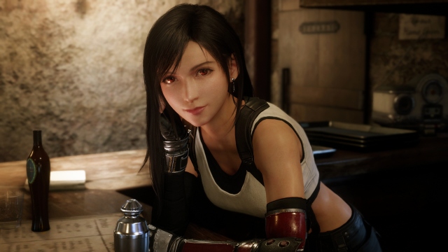 人気キャラクターのティファ=『FINAL FANTASY VII REMAKE』のゲーム画面