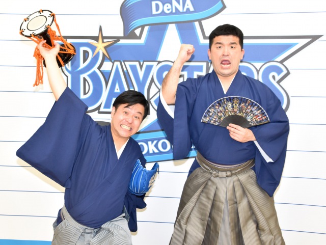 横浜DeNAベイスターズvsオリックス・バファローズ戦のセレモニアルピッチを務めたすゑひろがりず (C)ORICON NewS inc.