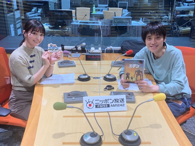 『ネトフリアニメpresents 吉田尚記のFUKABOLIX(フカボリックス)』に出演する(左から)高野麻里佳、吉田尚記(C)ニッポン放送
