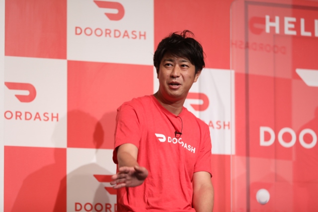 フードデリバリー業界米国最大手企業の『DoorDash』日本進出記者発表会に出席した尾形貴弘