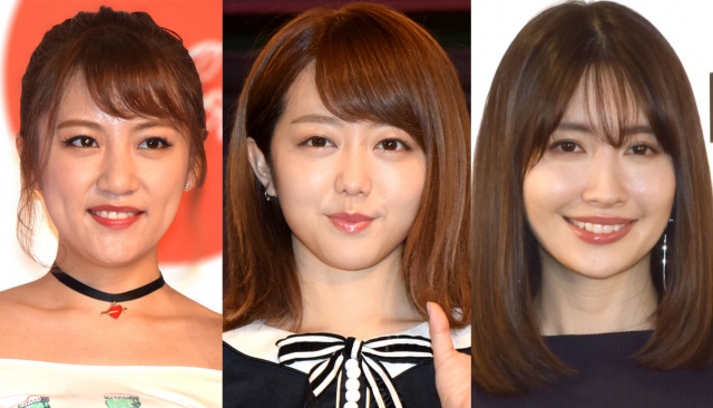 (左から)高橋みなみ、峯岸みなみ、小嶋陽菜 (C)ORICON NewS inc.