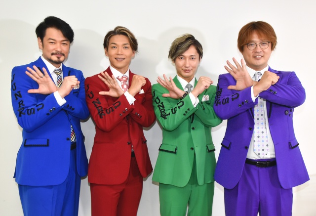 『純烈ジャー』に出演する純烈の(左から)小田井涼平、白川裕二郎、後上翔太、酒井一圭 (C)ORICON NewS inc.