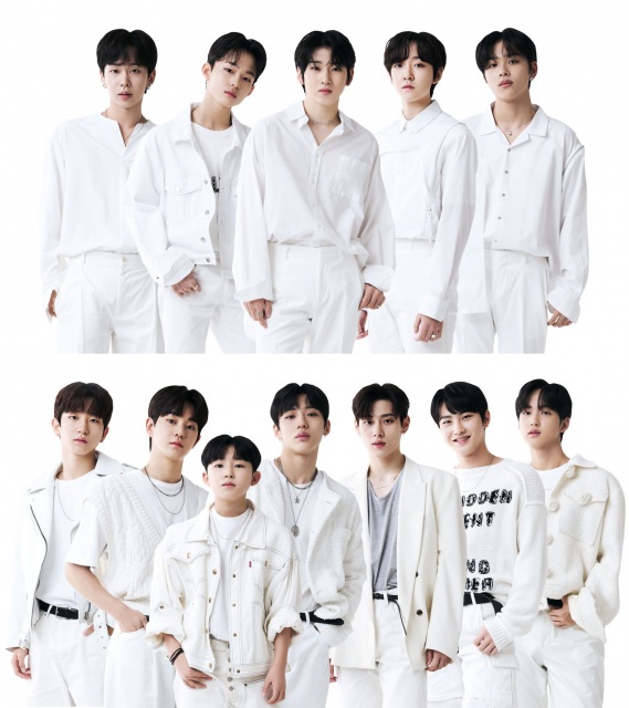 JYPデビューメンバー(上)とP NATIONデビューメンバー(下)