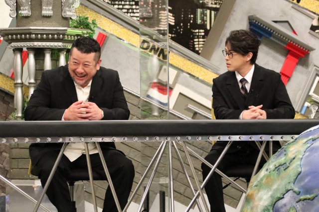 8日放送『全力!脱力タイムズ』に出演する(左から)ケンドーコバヤシ、勝地涼(C)フジテレビ