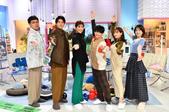 12日放送『スポーツ選手だってあざとくて何が悪いの?』に出演する(左から)山里亮太、内田篤人、潮田玲子、知念侑李、田中みな実、弘中綾香(C)テレビ朝日