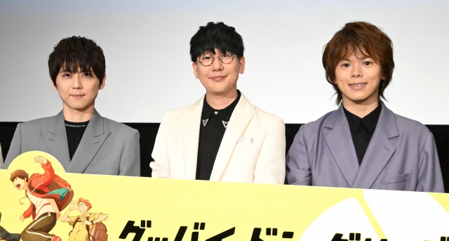 (左から)梶裕貴、花澤香菜、村瀬歩 (C)ORICON NewS inc.