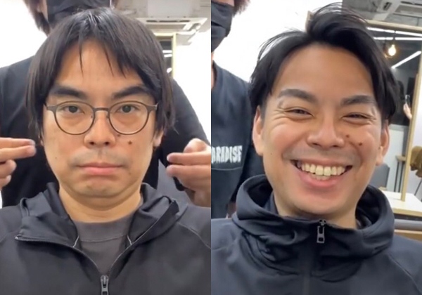 約107万回再生され反響を呼んだビフォアフ動画(画像提供:大月渉さん)