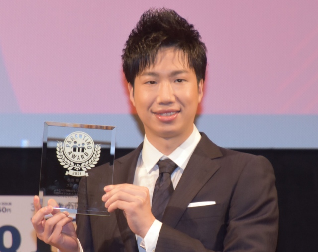 「スポーツ部門」を受賞した水谷隼選手 (C)ORICON NewS inc.