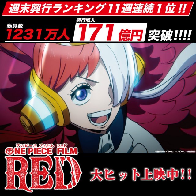 One Piece Film Red 興収171億円突破 動員は1231万人 海外でも話題沸騰中 Oricon News 福島民友新聞社 みんゆうnet