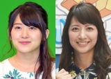 （左から）尾崎里紗アナ、笹崎里菜アナ（C）ORICON NewS inc.の画像