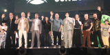 『大阪コミコン』（左から）ニコラス・ケイジ、マッツ・ミケルセン、ヒュー・ダンシ―、クリスティーナ・リッチ、C・B・セブルスキー、新田真剣佑、エミリー・ラッド、エドワード・ファーロング、ダニエル・ローガン