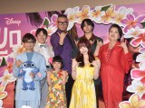 『リロ＆スティッチ』完成披露試写会に出席した（後列左から）三ツ矢雄二、長谷川忍、中村海人、渡辺えり、（前列左から）山寺宏一、永尾柚乃、MOMONA（C）ORICON NewS inc.